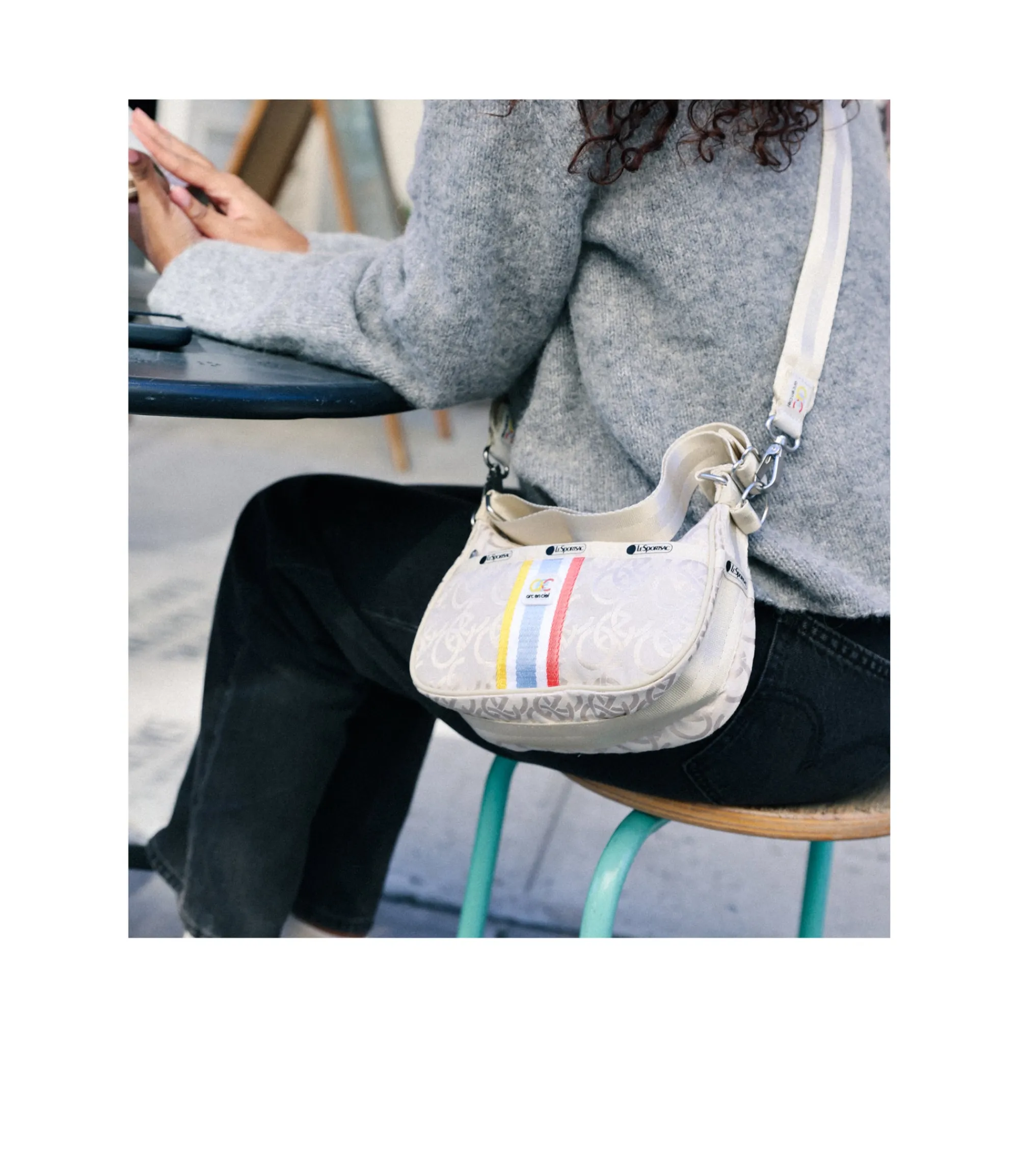 Aec Striped Shoulder Bag-LeSportsac New